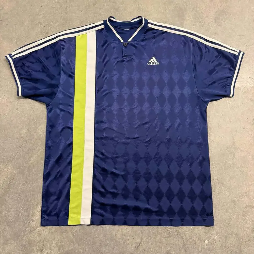 Vintage 90s Adidas Diamond Pattern Soccer Jersey Shirt